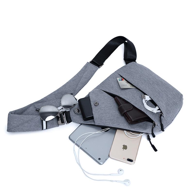 Изображение товара: Водонепроницаемая нагрудная сумка для мужчин, Многофункциональный саквояж на плечо из ткани «Оксфорд» с защитой от кражи, повседневный мессенджер на плечо