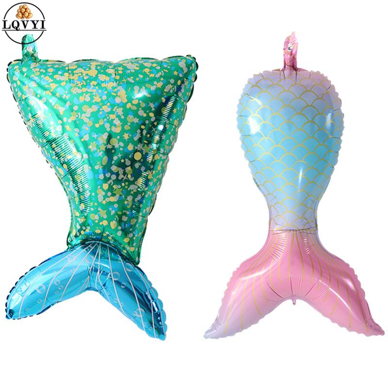 Изображение товара: Воздушные шары из фольги в виде мультяшного хвоста для маленьких принцесс, 50 шт.