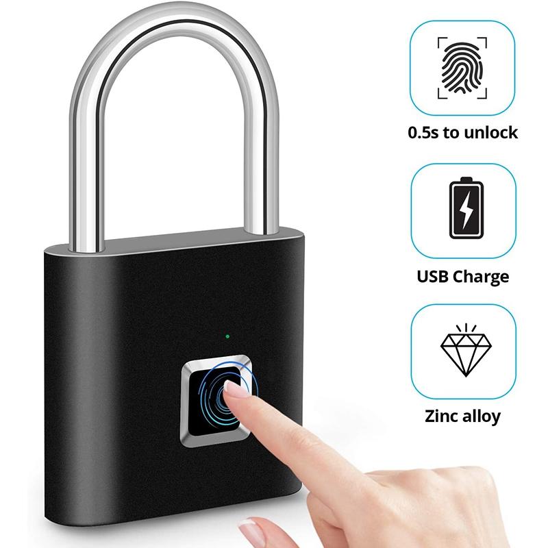 Изображение товара: Умный дверной замок с отпечатком пальца, IP65, водонепроницаемый, цифровой замок, портативный замок с отпечатком пальца, USB-замок без ключа