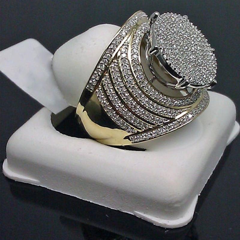 Изображение товара: Milangirl пышные морские микро проложить кольца большой круг Полный кубический циркон льдом кольцо для мужчин ювелирные изделия