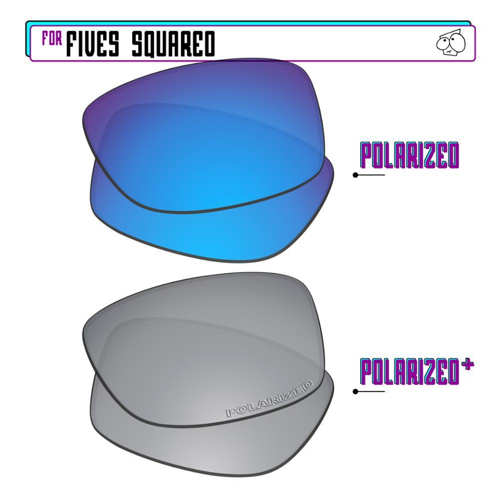 Изображение товара: Поляризованные Сменные линзы EZReplace для квадратных солнцезащитных очков Oakley Fives-серебристые P Plus-синие P
