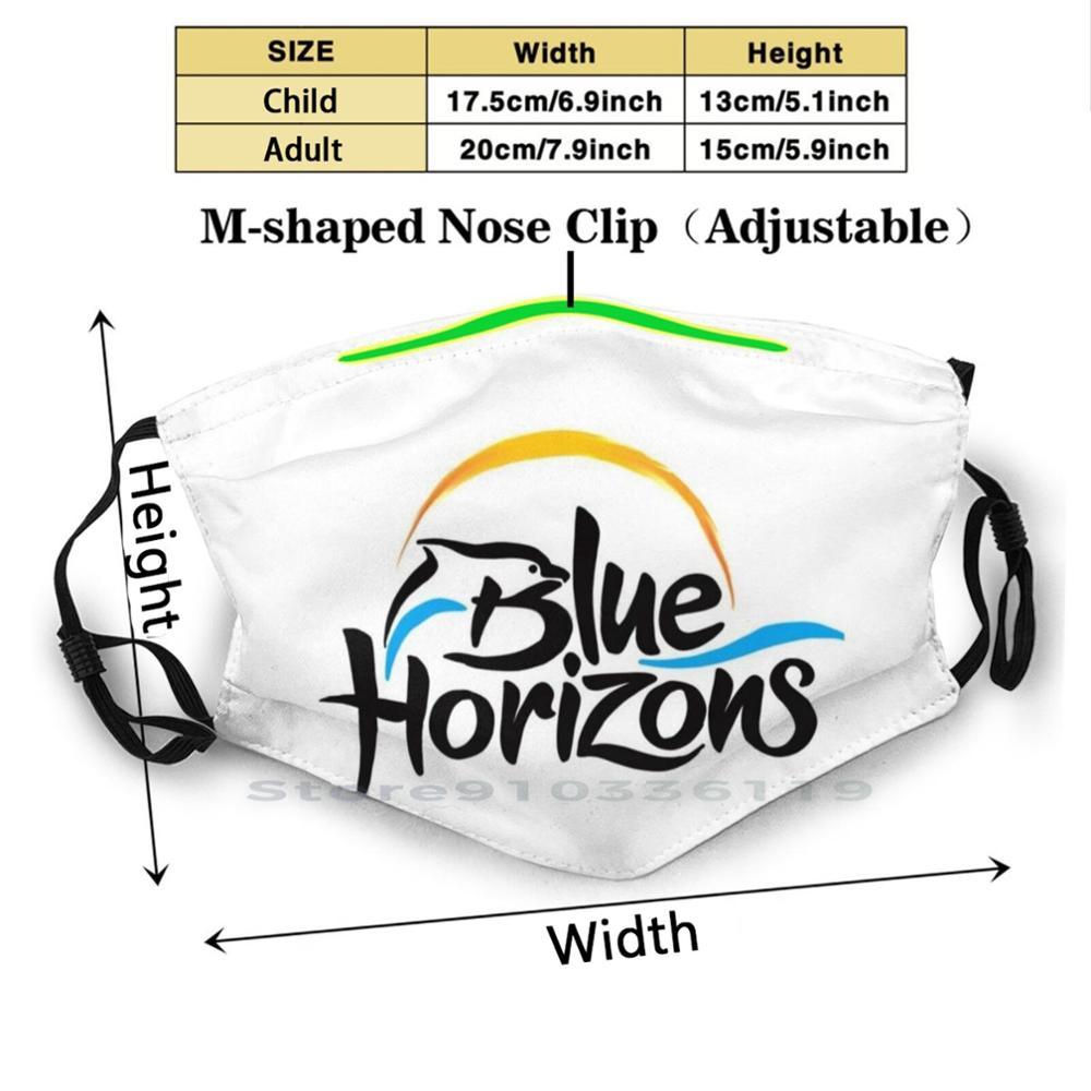 Изображение товара: Синий горизонт логотип дизайн Пылезащитный фильтр смываемая маска для лица дети Seaworld шоу синие горизонты Дельфин дельфины Логотип Orlando