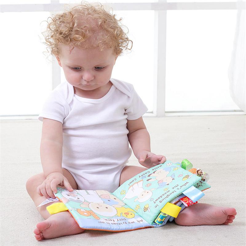 Изображение товара: 4 страницы детская ранняя развивающая игрушка Вышивка Мягкая ткань книжная погремушка в коляску игрушки для новорожденного ребенка 0-12 месяцев