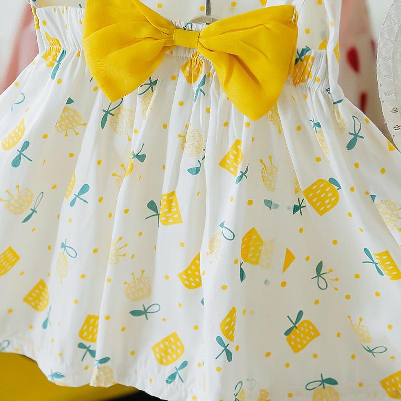Изображение товара: kids Strawberry Lemon Printed sundress baby girls Summer sleevelss Dresses Children Kids Girls Princess A-Line dress with hat ss