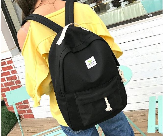 Изображение товара: Рюкзак для женщин, новинка 2020, рюкзак из двух частей, Холщовый Рюкзак для девушек, Студенческая дорожная сумка
