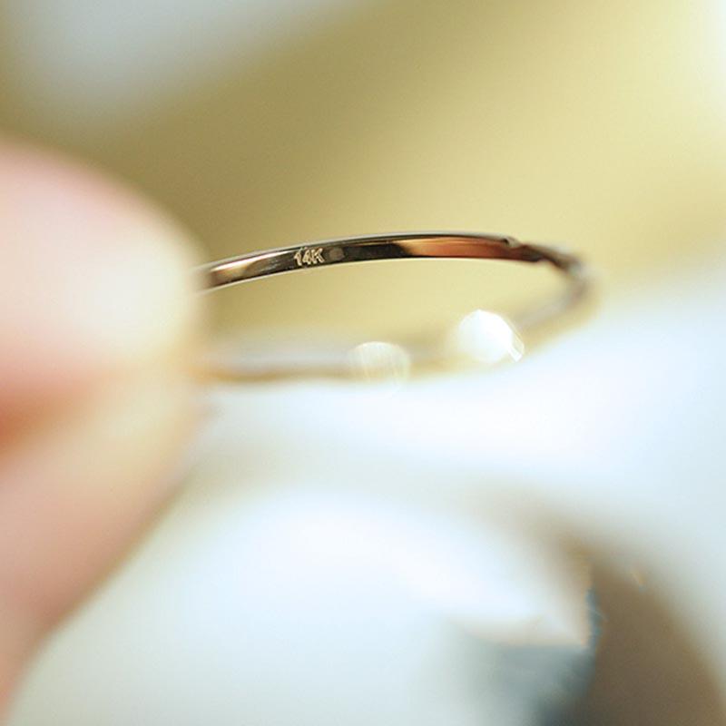 Изображение товара: Женское золотое кольцо 14K, Золотое высококачественное изящное ювелирное изделие, простые и элегантные женские свадебные кольца, Лидер продаж