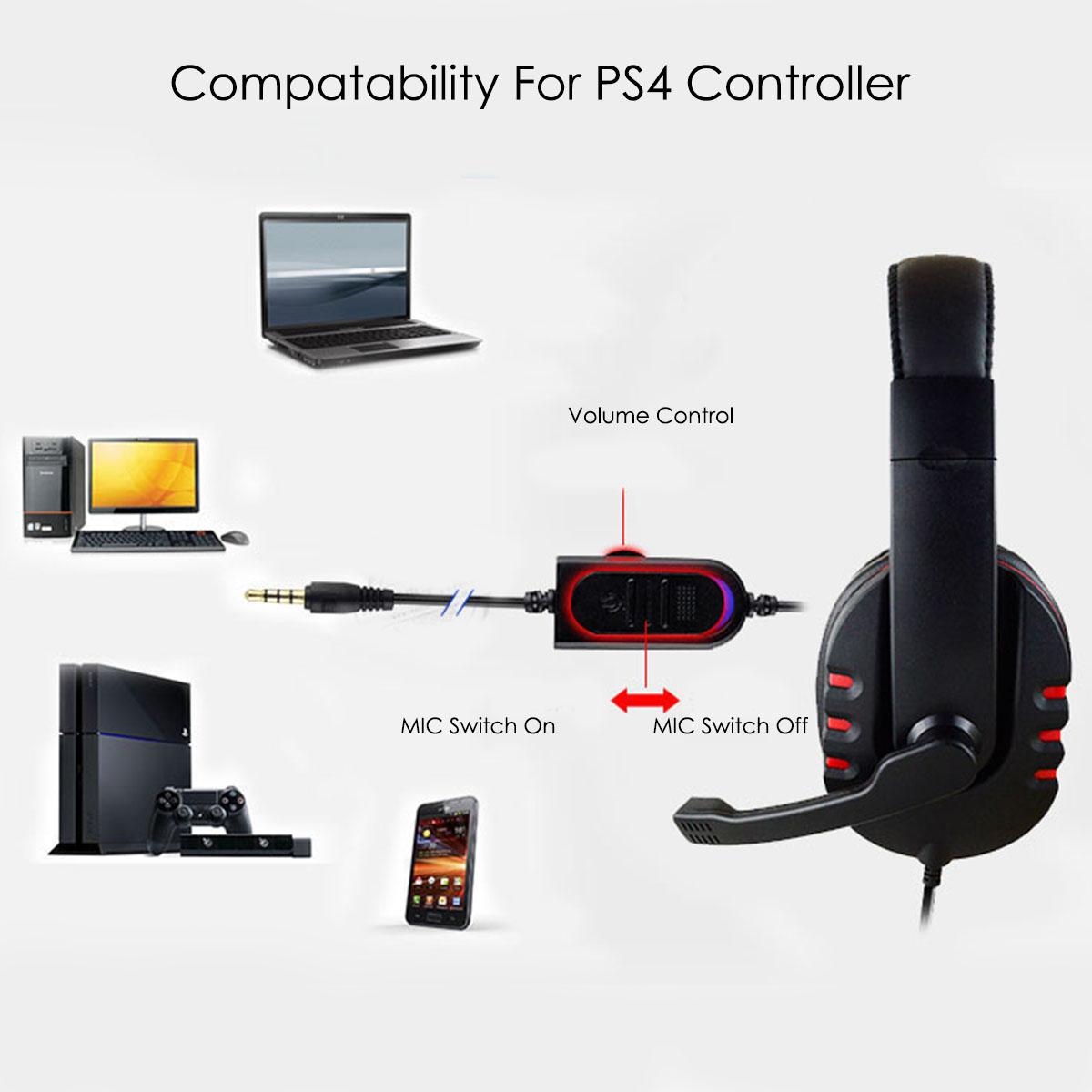 Изображение товара: Проводная игровая гарнитура 3,5 мм для ПК, басовые стереонаушники с объемным звучанием, проводные компьютерные геймерские наушники с микрофоном для PS4, ноутбука, Xbo X