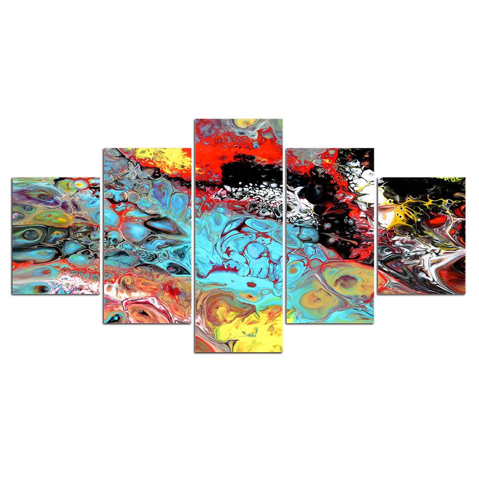 Изображение товара: 5 панелей для Плакатов Живопись Искусство домашний декор для комнаты современный абстрактный цвет искусство астрономическая живопись модульная живопись рамка