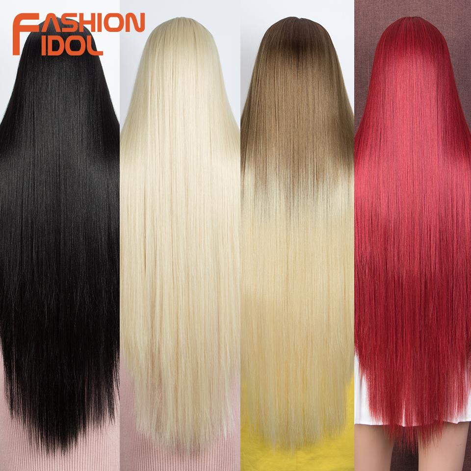 Изображение товара: Парики из синтетических волос, прямые, длинные, 38 дюймов, для чернокожих женщин, высокотемпературные, с эффектом омбре, 613, красные парики для косплея, синтетические волосы