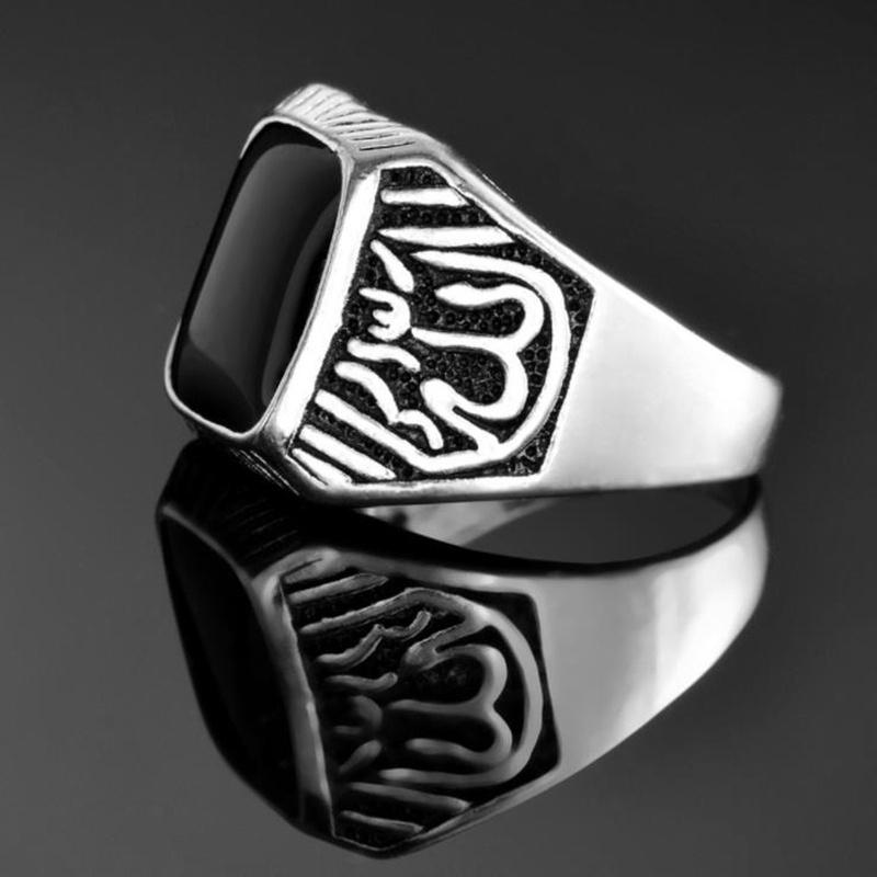 Изображение товара: Новое богемное черное инкрустированное кристаллом мужское кольцо в стиле ретро модное металлическое позолоченное кольцо аксессуары ювелирные изделивечерние