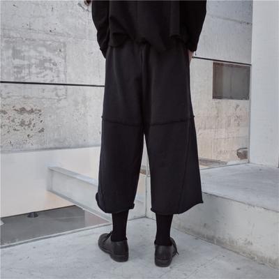 Изображение товара: Winter-style new niche designer dark dark department, thick drawstring straight leg nine-point trousers