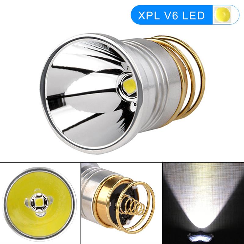 Изображение товара: Сменный Светодиодный лампочки для фонарика XPL V6 3 в-8.4 в, плавный отражатель P60, встраиваемая лампа, подходит для Surefire 6P C2 D2 G2 Z2 / 501B 502B