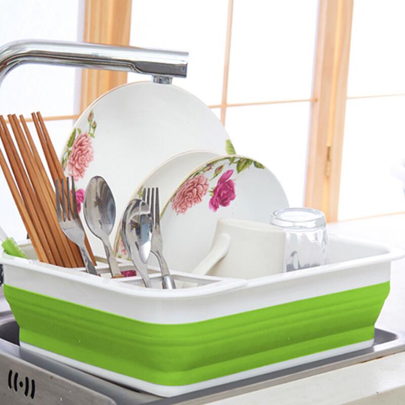 Изображение товара: Кухонные инструменты, складной Слив для посуды, Подставка для столовых приборов, держатель для чашки, свободное пространство, складная подставка для сливной чаши, контейнер для хранения посуды
