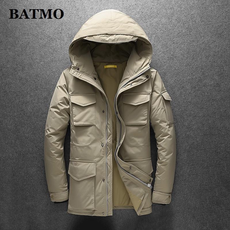 Изображение товара: BATMO 2020 Новое поступление зимние куртки с капюшоном 80% белого утиного пуха для мужчин, зимнее пальто для мужчин, парки, 9884