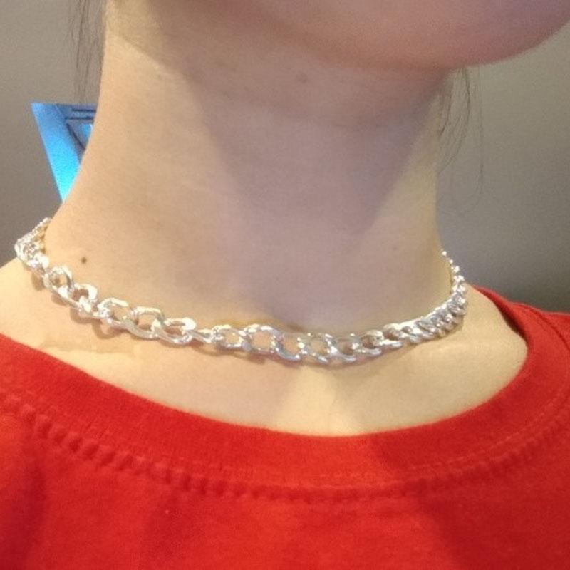 Изображение товара: Ожерелья HebeDeer в форме сердца, ювелирные изделия для влюбленных, простые модные ожерелья серебряного цвета для девушек, модное ожерелье, цепочка для женщин, колье в стиле Kpop