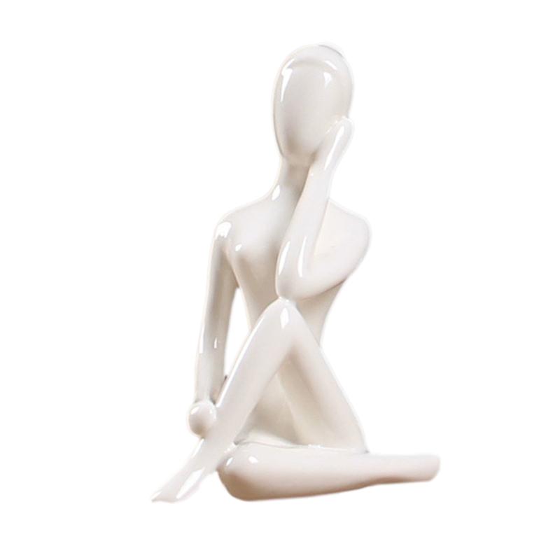 Изображение товара: Абстрактное искусство, керамическая статуэтка для йоги, фарфоровая статуэтка для йоги, женская статуэтка, домашний декор для йоги, студия, Украшение #4