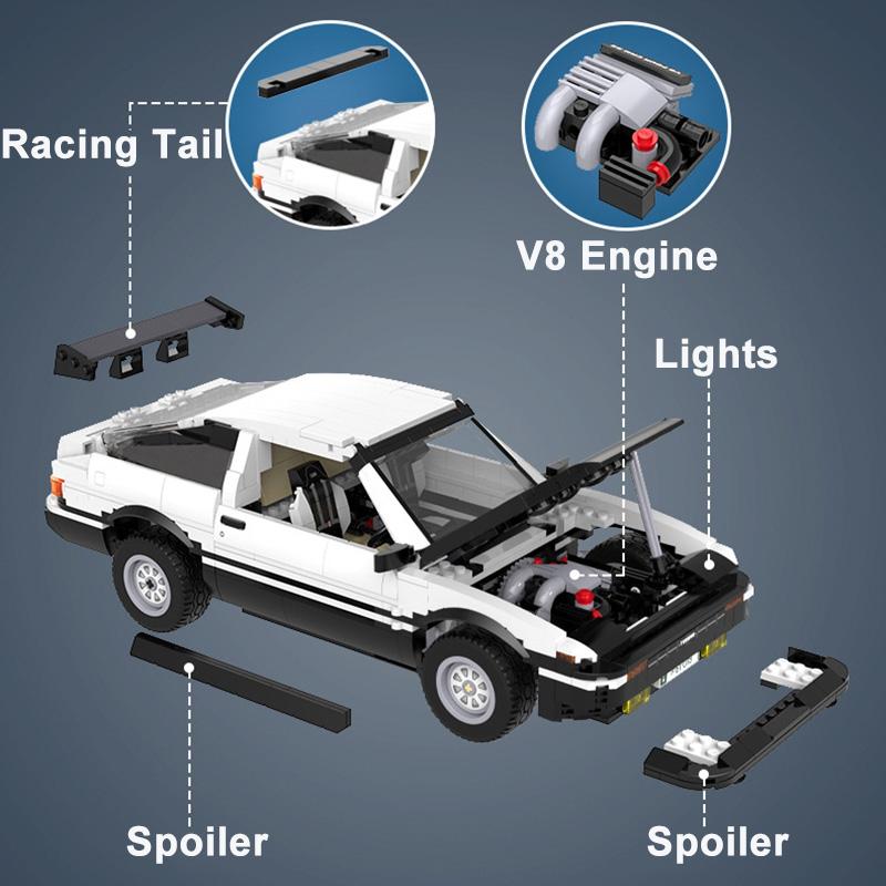 Изображение товара: 1234 шт., Детский конструктор «Автомобиль AE86»