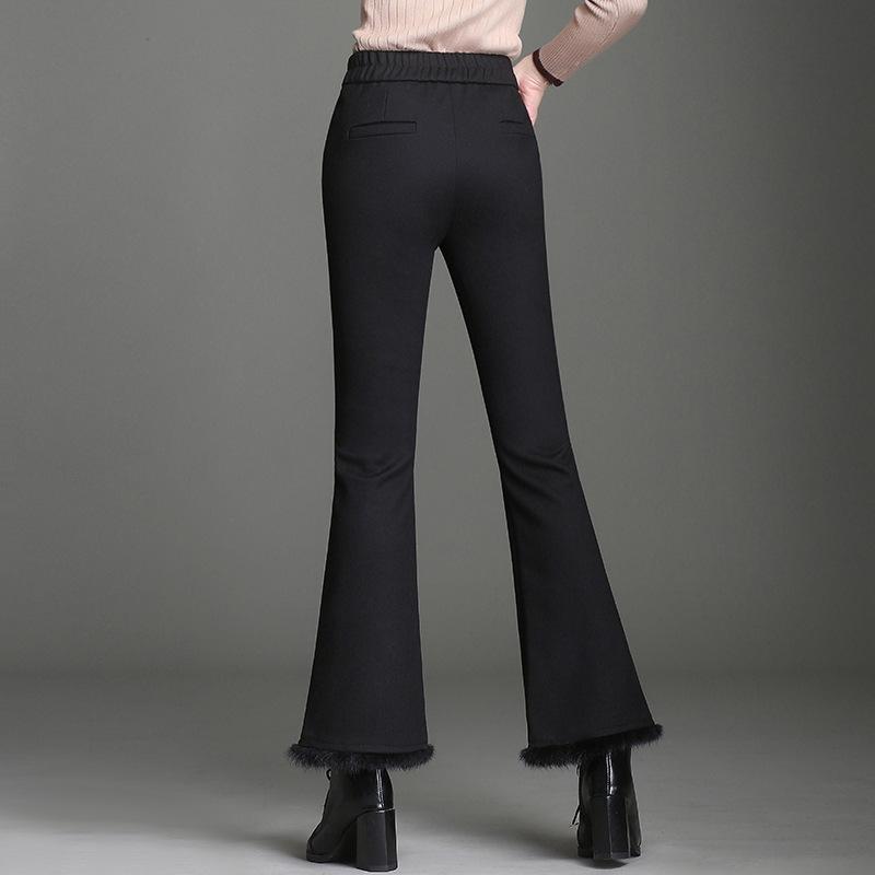 Изображение товара: Новинка 2022, брендовые осенне-зимние женские брюки MRMT, повседневные брюки, шерстяные плотные брюки с высокой талией для женщин, секционные микро-брюки