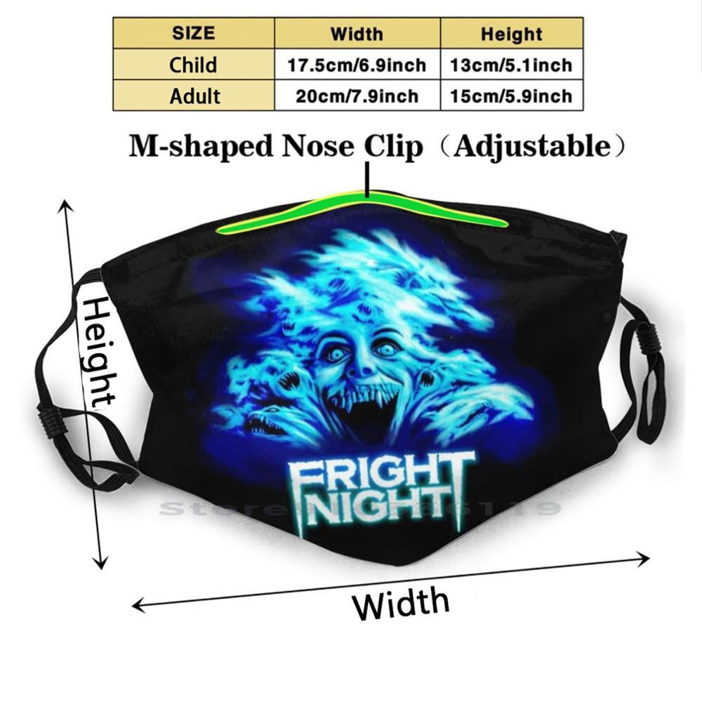 Изображение товара: Многоразовая маска Fright с ночным принтом Pm2.5, фильтрующая маска для лица для детей Tom Holland 1985 Fright, ночью, Дракула жуткий страх