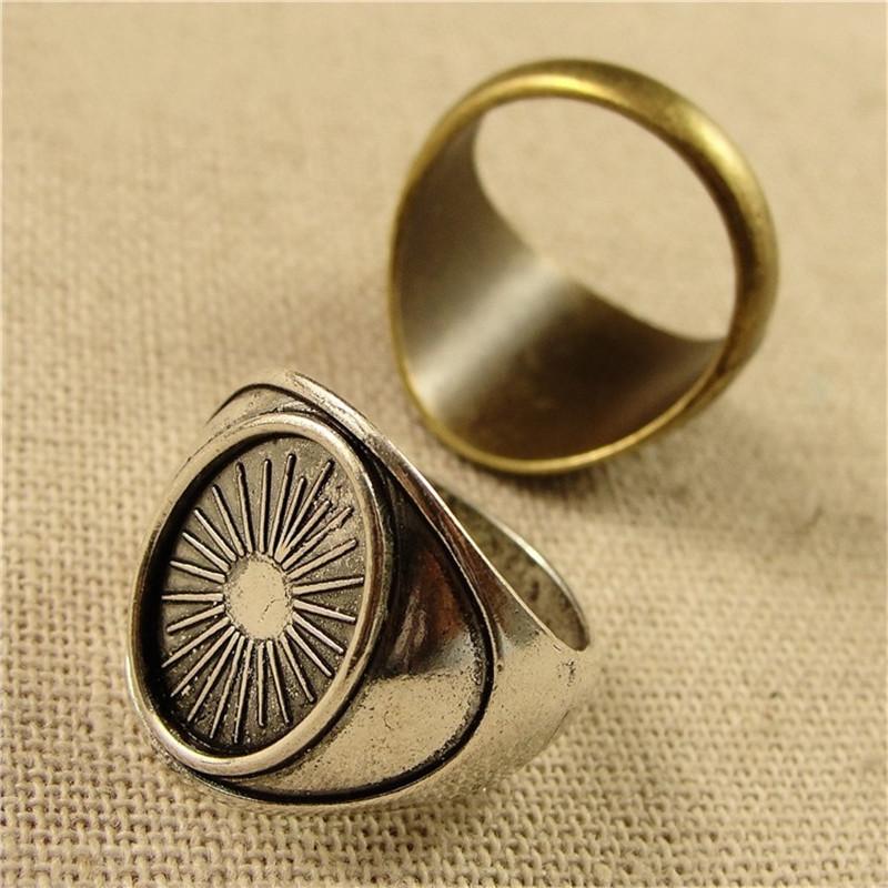 Изображение товара: 10 шт. 10x14 мм Античное серебряное Винтажное кольцо настройки пустая основа Кабошон Камея Универсальный Размер Кольца Сделай Сам фурнитура