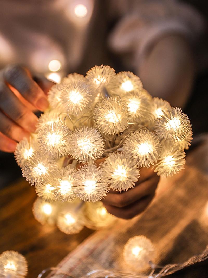 Изображение товара: Светодиодсветильник гирлянда в виде одуванчика с аккумулятором светильник, Праздничный Рождественский декоративный шнурок для сада, террасы, комнатное освещение