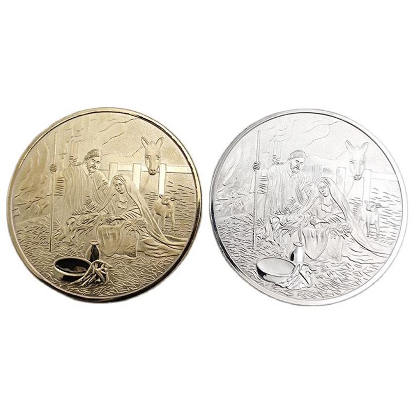 Изображение товара: Памятная монета с Иисусом Христом, Посеребренная Коллекционная монета на удачу, миф, подарок с Богом, Европейское украшение, подарок