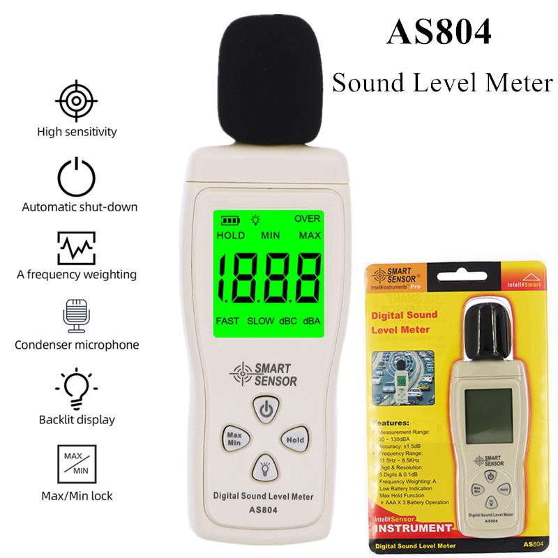 Изображение товара: AS804 измеритель уровня звука децибел монитор аудио измеритель уровня Тестер 30d-130 dBA диагностический инструмент тестер мониторинга шума дБ детектор