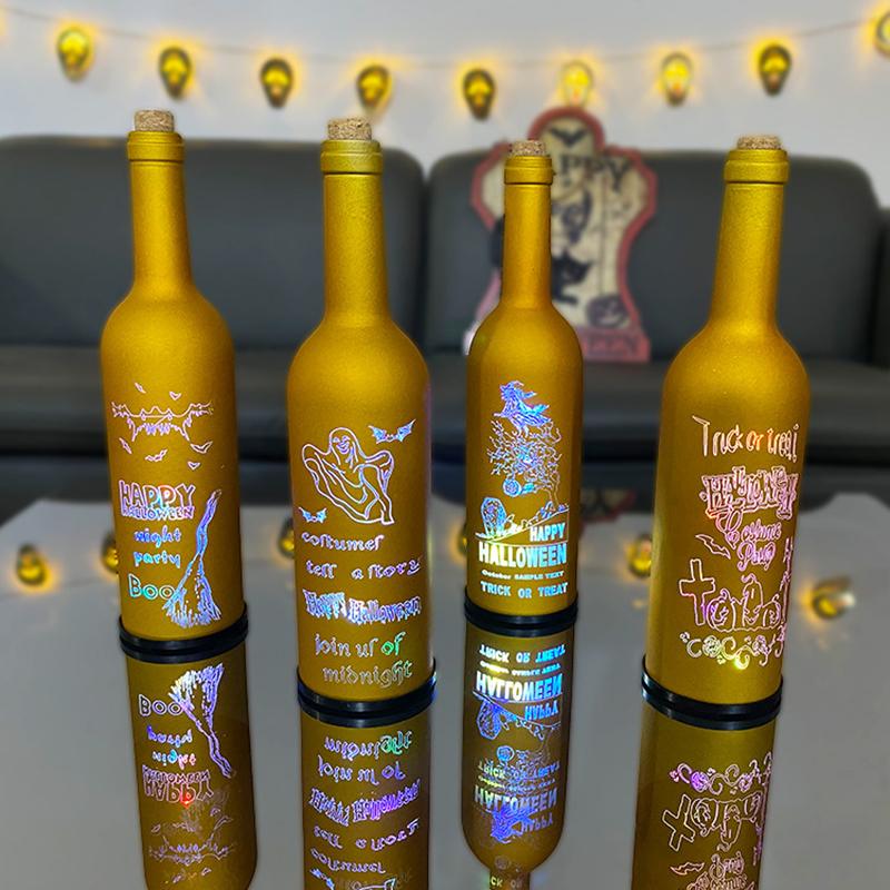 Изображение товара: Цвет ed светильники в форме винных бутылок с пробкой, цвет меняет цвет, ужас, креативные подарки для Хэллоуина, вечеринки, вина, ликера, бутылки, украшение бара