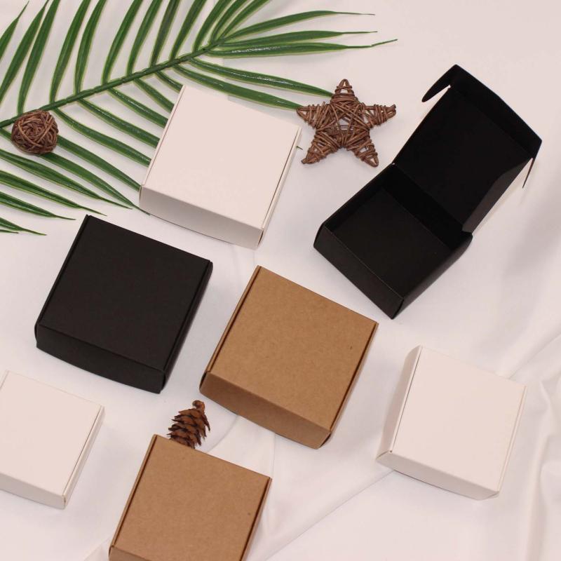 Изображение товара: 100 шт. черная крафт-бумага коробка для рукоделия маленькое белое мыло картонная бумага упаковка/посылка коробка коричневые конфеты подарок коробка для упаковки ювелирных изделий