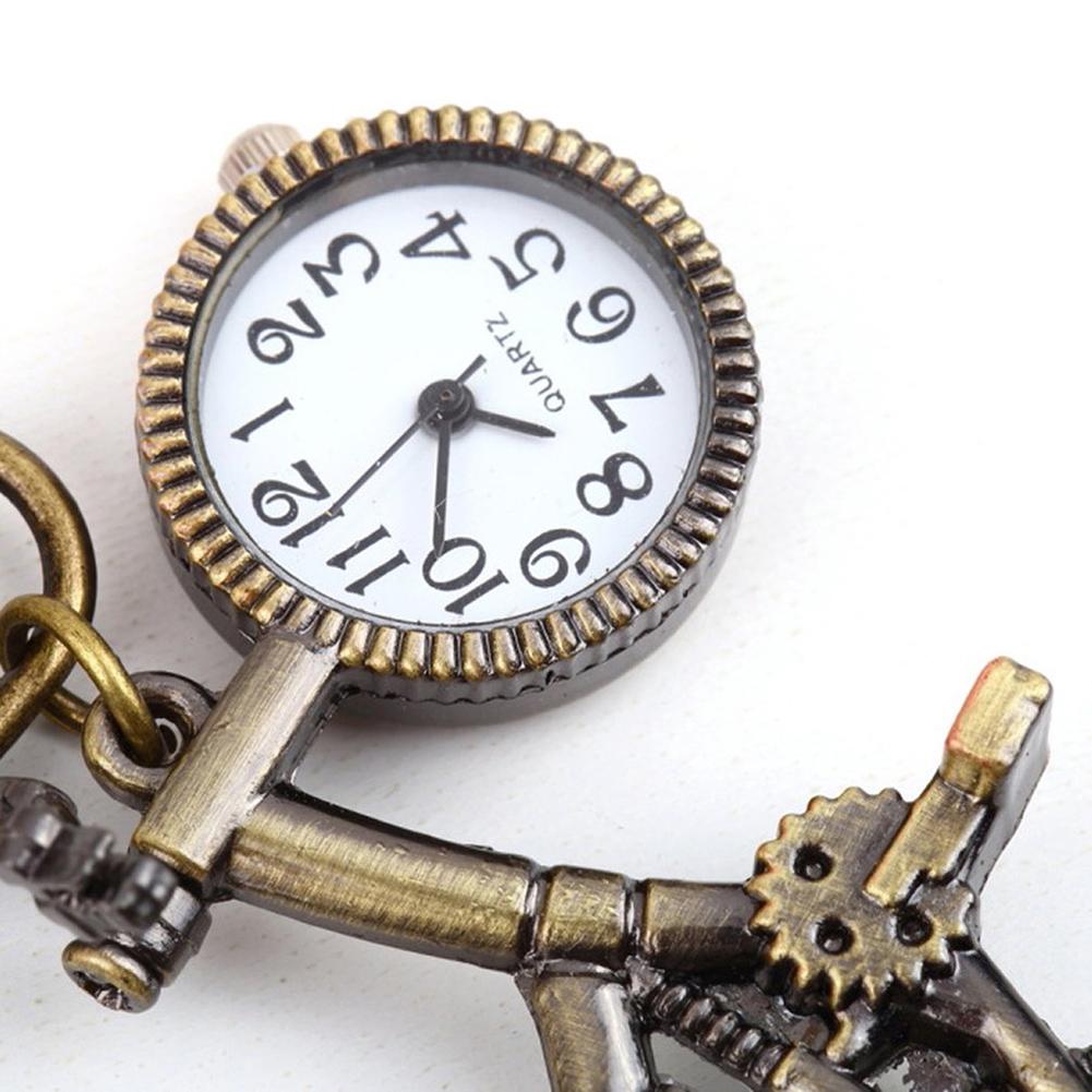 Изображение товара: Старинные Бронзовые брелок с велосипедом часы кварцевые карманные часы кулон брелок подарок автомобильные аксессуары интерьера 2020