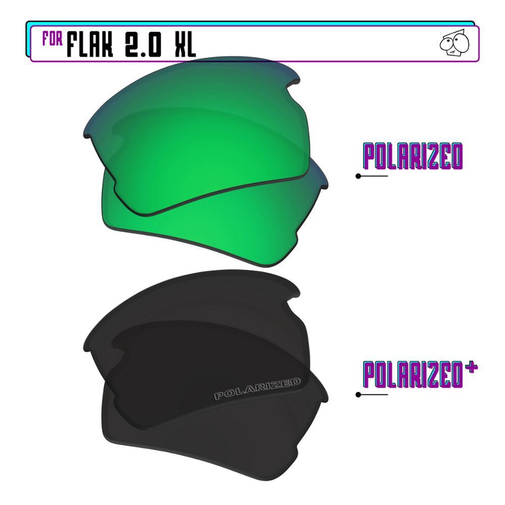 Изображение товара: Поляризованные Сменные линзы EZReplace для солнцезащитных очков Oakley Flak 2,0 XL-черный P Plus-зеленый P