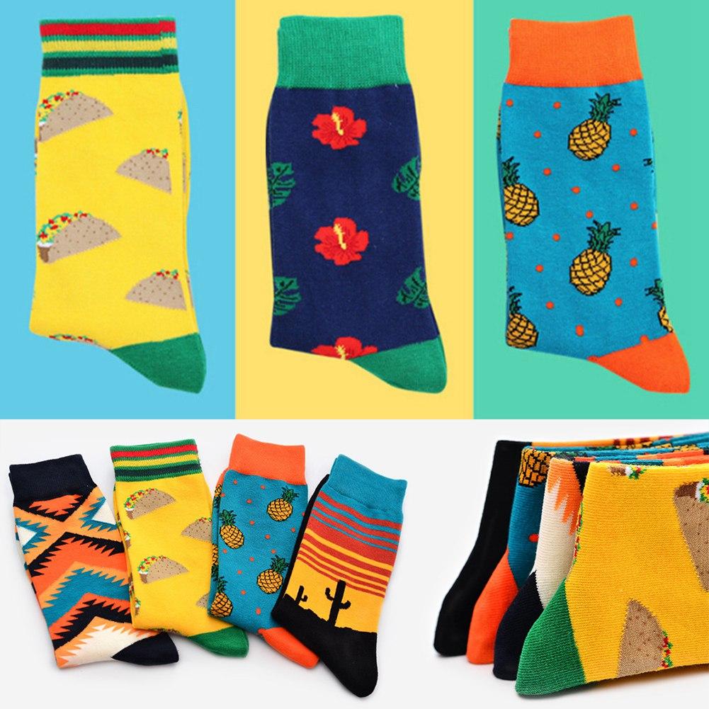 Изображение товара: Мужские носки, осень носки в британском стиле, 1 пара, длинные, разноцветные, мужские, модные, повседневные, из хлопка носки в британском стиле