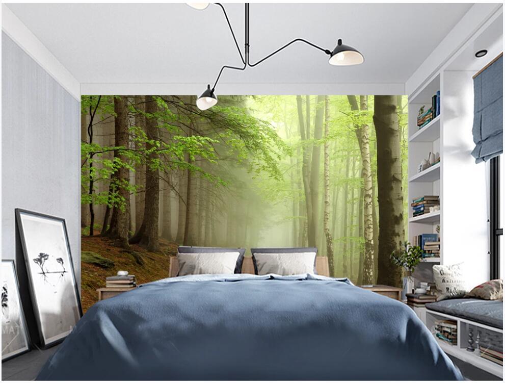 Изображение товара: Настенные фотообои на заказ, 3d обои с изображением леса, пейзажа, домашний декор, для гостиной, в рулонах