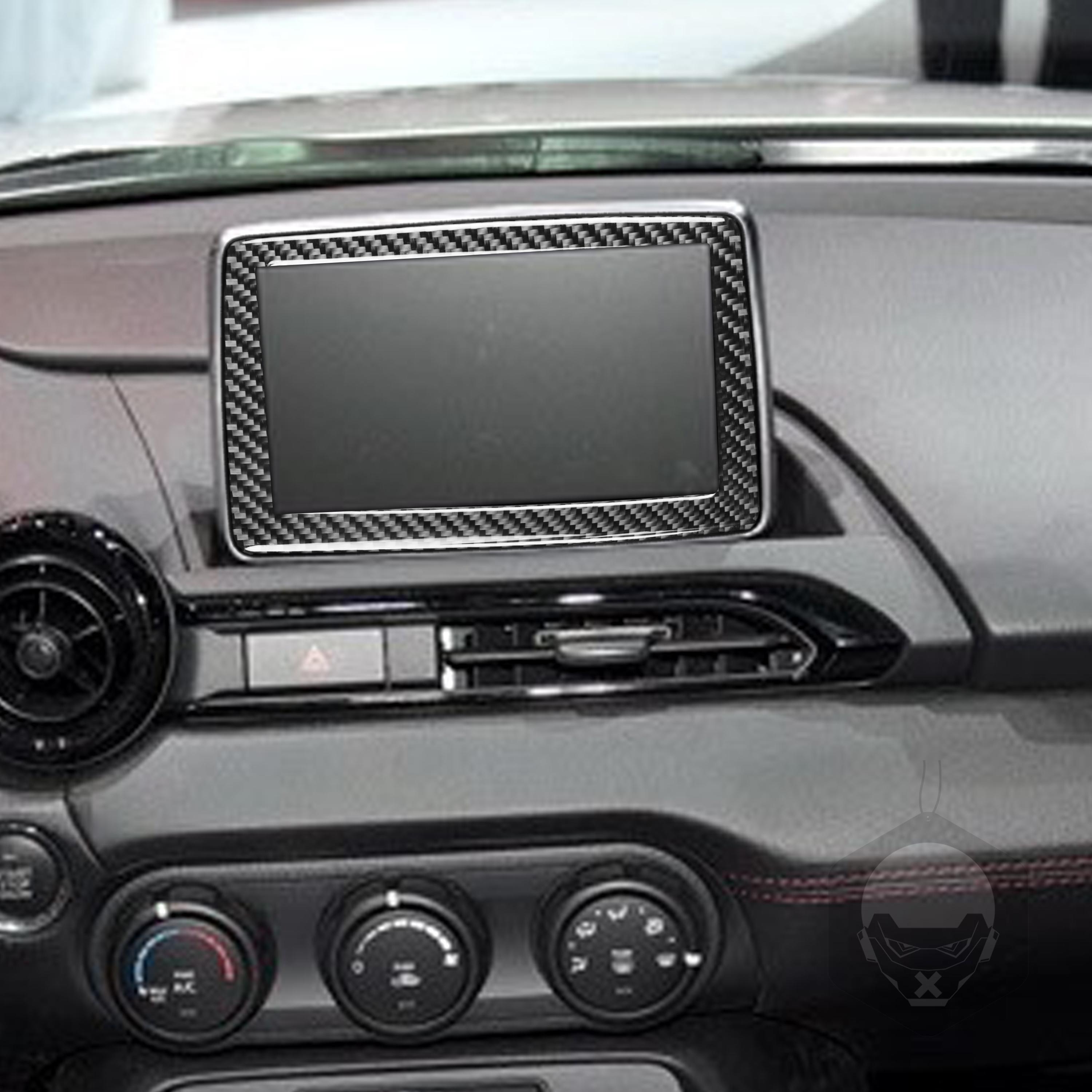 Изображение товара: Наклейка-Обложка для дисплея из углеродного волокна для Mazda MX-5 родстер Miata 2016 + MX5 ND, рамка для навигации, аксессуары для салона автомобиля