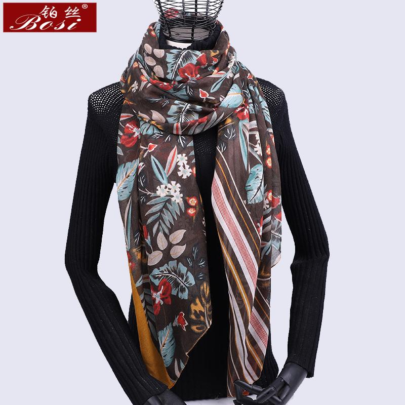 Изображение товара: Женский Длинный шарф из пашмины, теплый роскошный брендовый дизайнерский шарф, однотонный, 2020