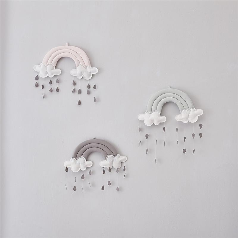 Изображение товара: Подвесные Украшения для детской комнаты, в скандинавском стиле, с облаками, радужными каплями дождя