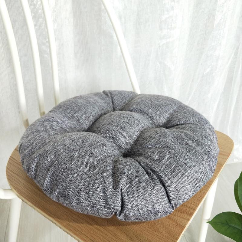 Изображение товара: Подушка для сиденья круглой формы, Высококачественная однотонная подушка с татами, модное украшение для дома и офиса, мягкая утолщенная подушка