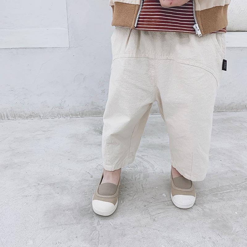 Изображение товара: Детские брюки в Корейском стиле, Новинка осени 2019, брюки для мальчиков, детские свободные повседневные брюки до щиколотки, однотонные модные брюки для мальчиков и девочек