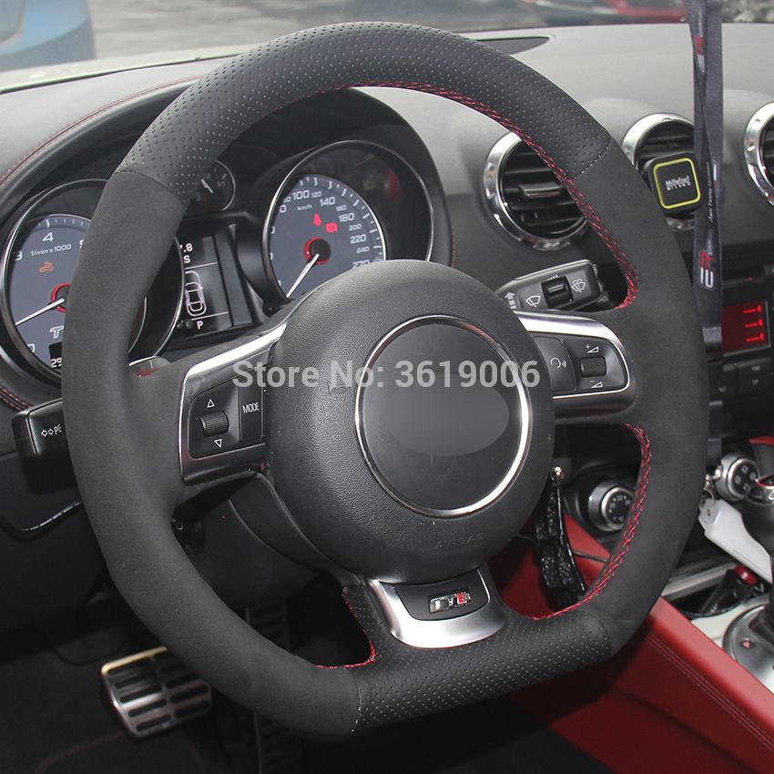Изображение товара: Чехол на руль из черной замши для Audi TT 2008-2013