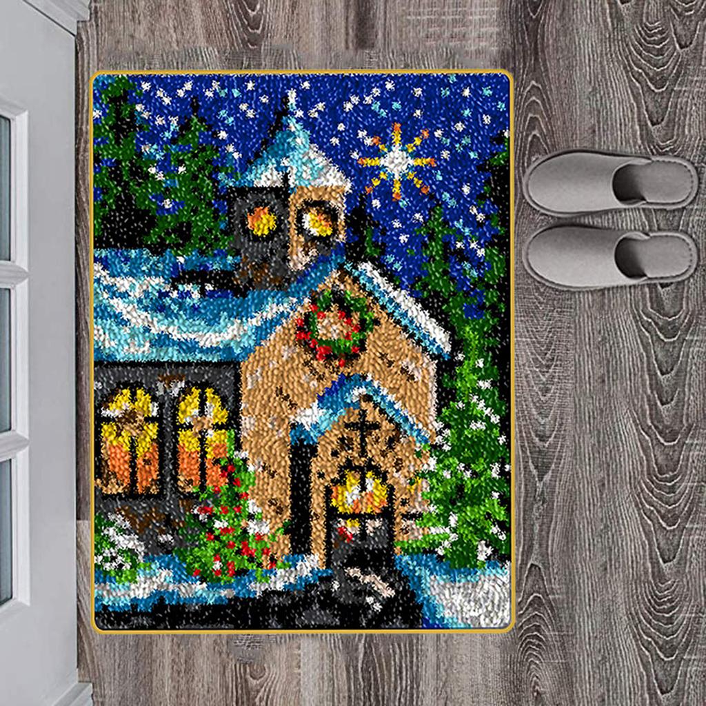 Изображение товара: Xmas Latch Hook Kit DIY Embroidery Cross Stitch Needlework for Rug Carpet Making