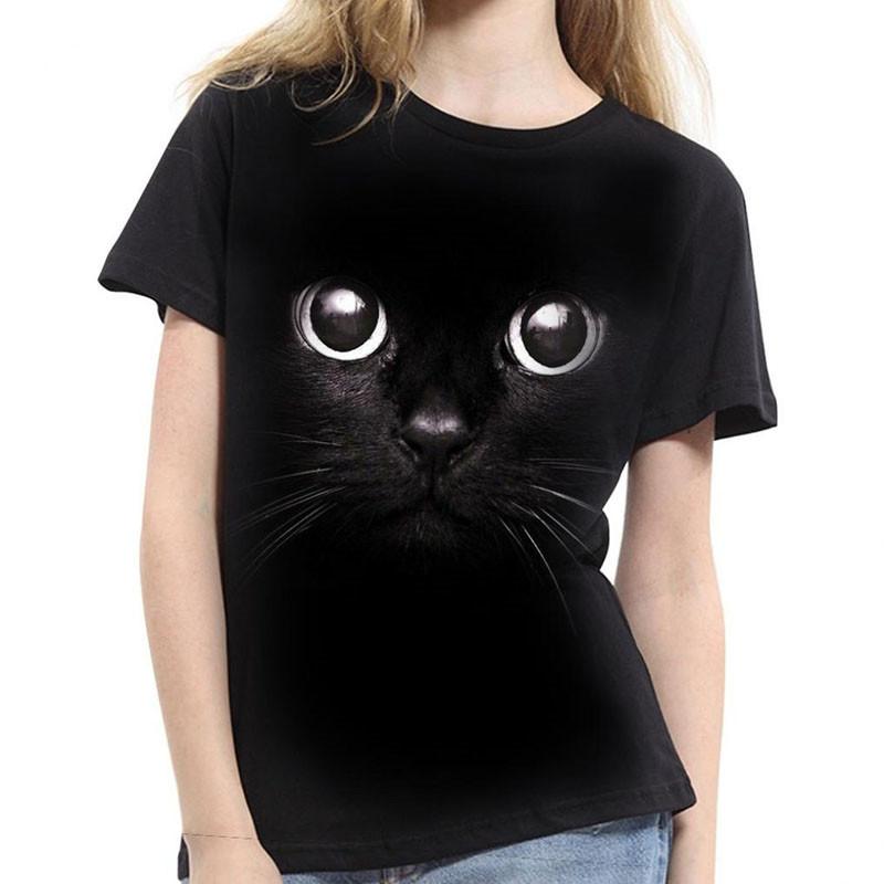 Изображение товара: Модная новинка 2020, крутая футболка для мужчин и женщин, футболка с 3d принтом кота, летние топы с коротким рукавом для влюбленных, футболки, футболки