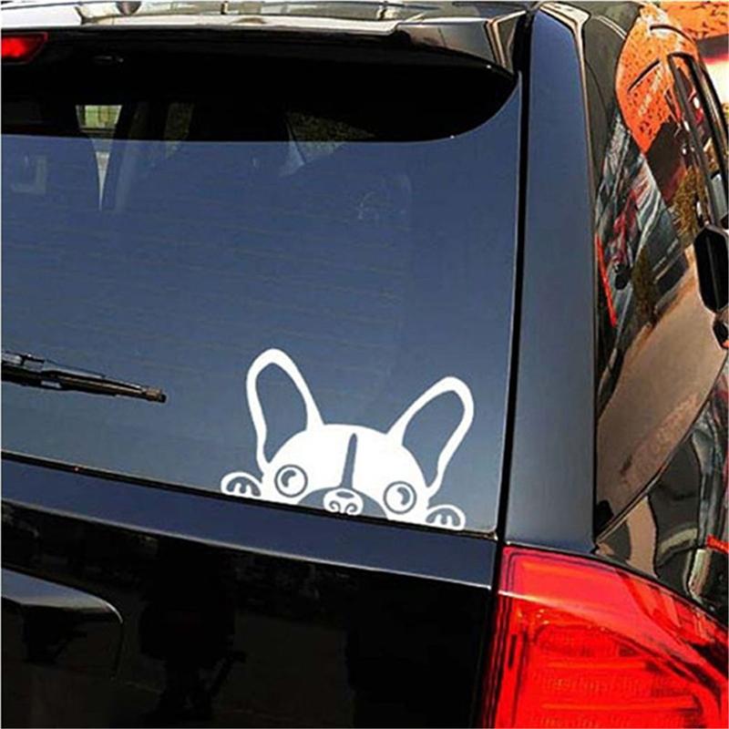 Изображение товара: Автомобильная наклейка с рисунком собаки из мультфильма, светоотражающие Стеклянные задние наклейки для домашних животных, автомобильные наклейки, декоративные автомобильные аксессуары