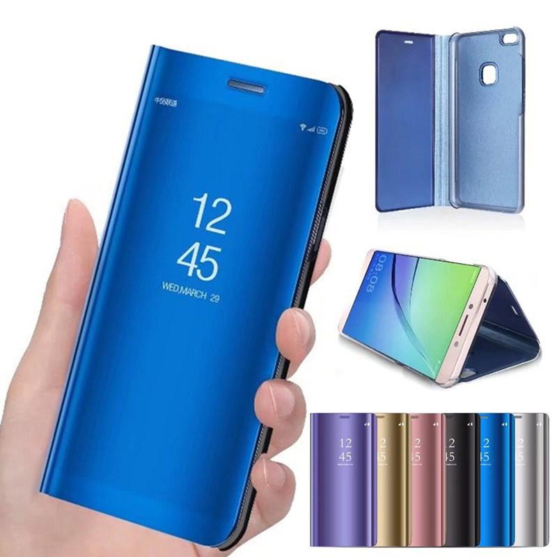 Изображение товара: Раскладной чехол из ПУ искусственной кожи для Samsung Galaxy S10 S9 S8 плюс S7 S6 край S10e M10 M20 Note 8 9 C8 G530 умный зеркальный мобильный телефон чехол