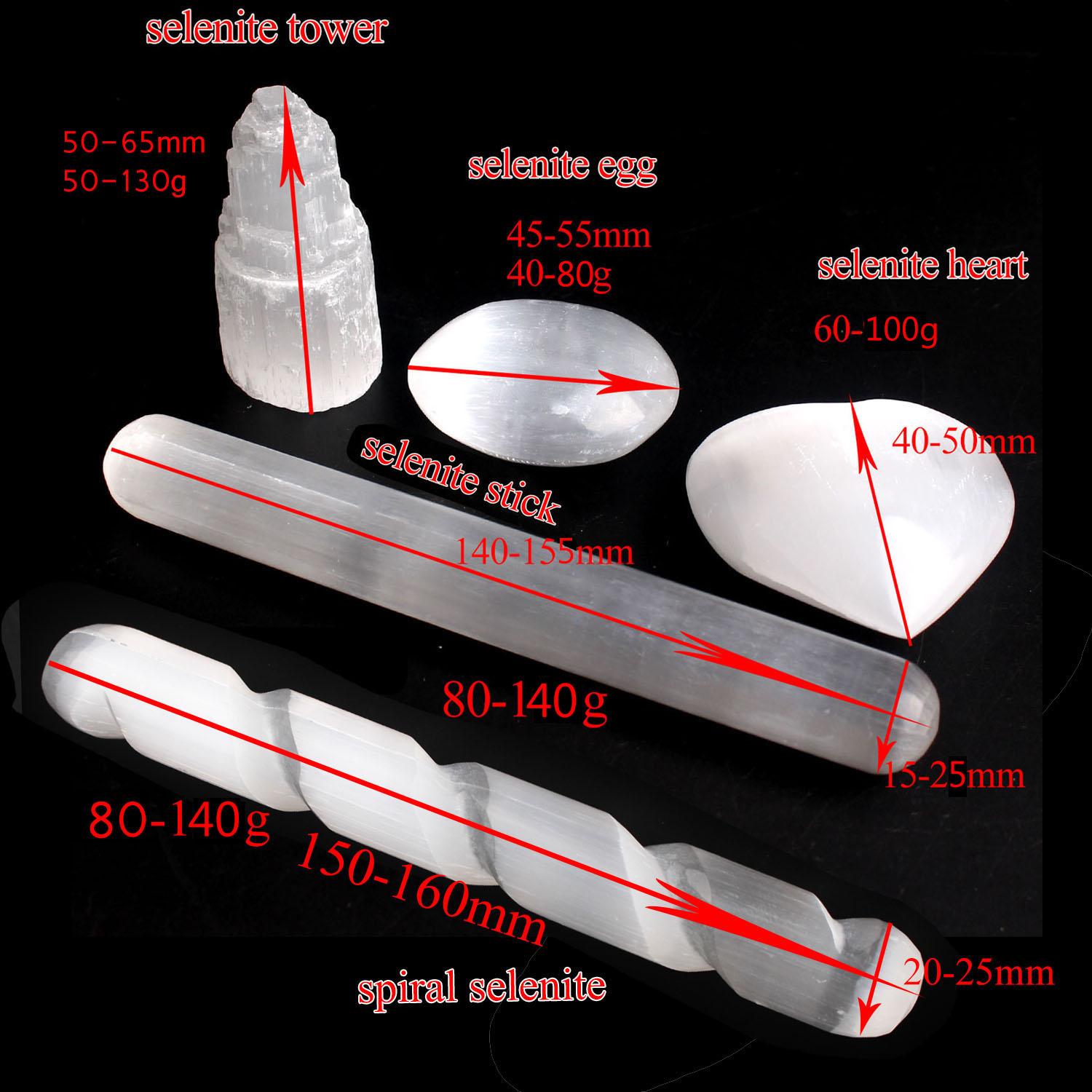 Изображение товара: Натуральный прозрачный белый селенит, гипс камень кварц кристалл, в форме башни, Пальмовая сила, медитация, релаксация, Исцеление Рейки