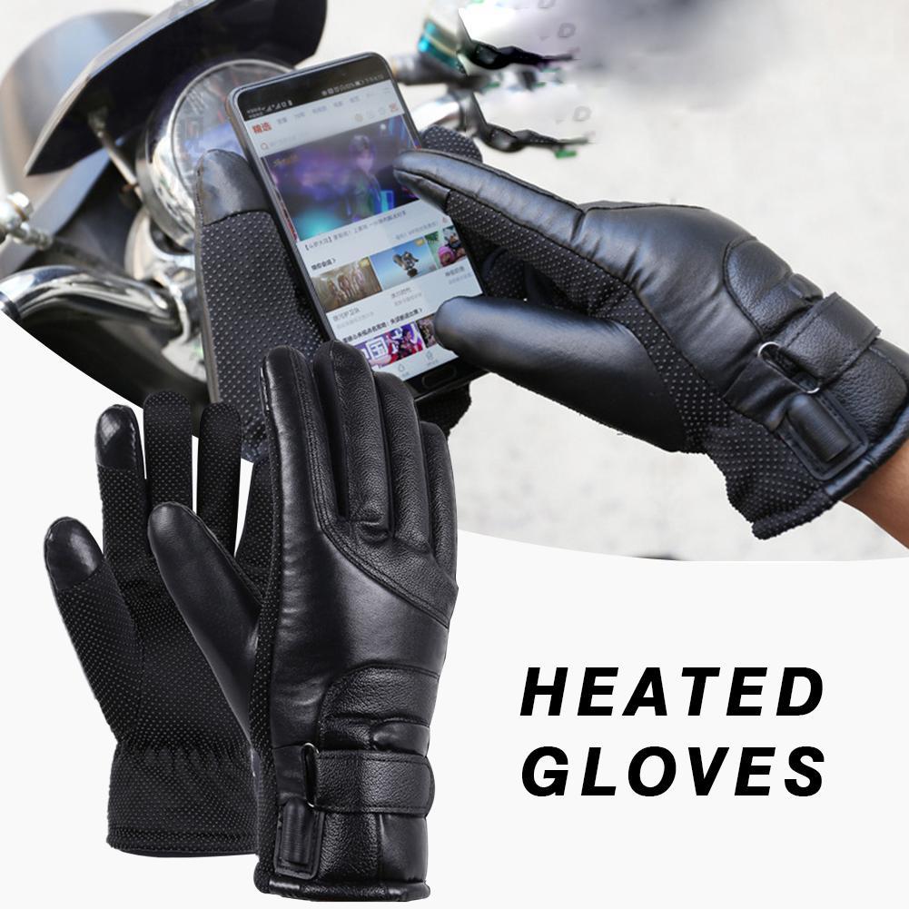 Изображение товара: Мотоциклетные Перчатки с электрическим подогревом ветрозащитные велосипедные лыжные теплые перчатки с подогревом питание от USB для мужчин женщин мужчин