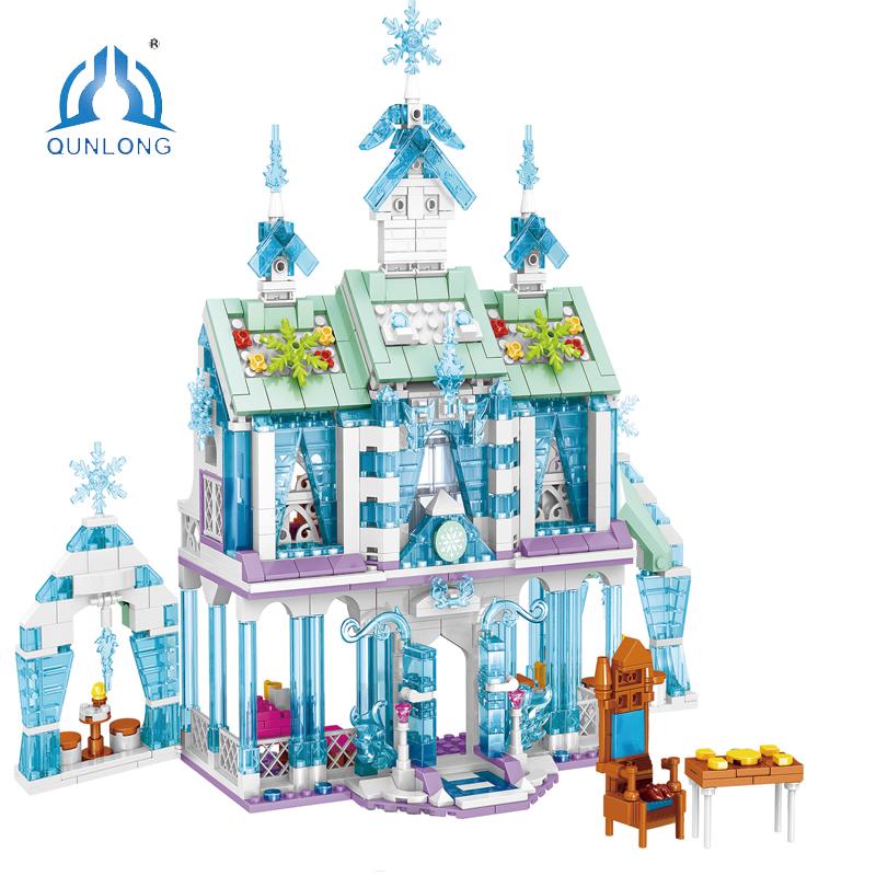 Изображение товара: Купон для девочек следите за магазином = $2 купон модель замка ледяной принцессы строительные блоки игрушки для детей подарки друзьям 904 шт.