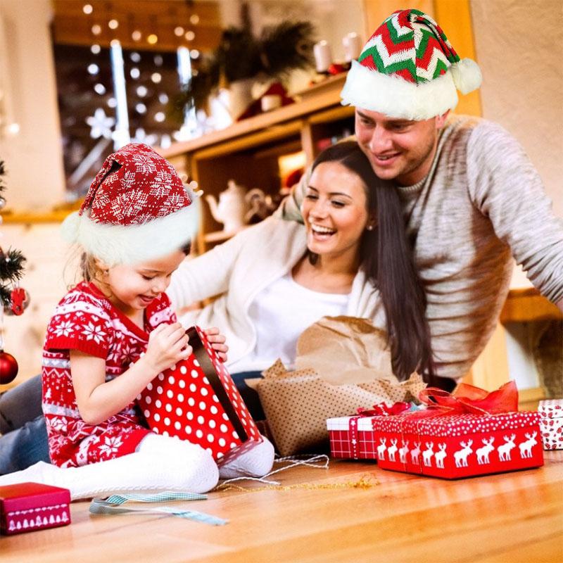 Изображение товара: Рождественская шапка, толстая, ультра мягкая, плюшевая, милая, Санта Клаус, нарядное платье, шляпа, рождественские шапки, подходит как для взрослых, так и для детей