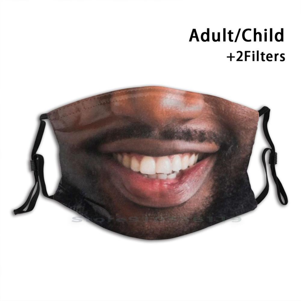 Изображение товара: Многоразовая маска с улыбающимся лицом афро-американского мужчины, фильтр Pm2.5, для самостоятельной сборки, детская маска для лица, бороды, усов, афроамериканцев