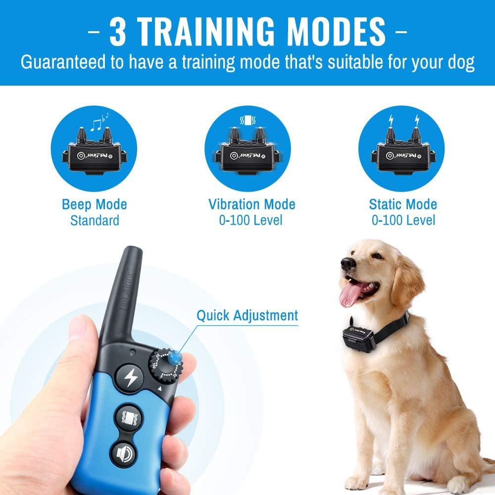 Изображение товара: Ошейник для собак Ipets Pet619 с дистанционным управлением, шоковый водонепроницаемый электрический ошейник для дрессировки собак, защита от лая