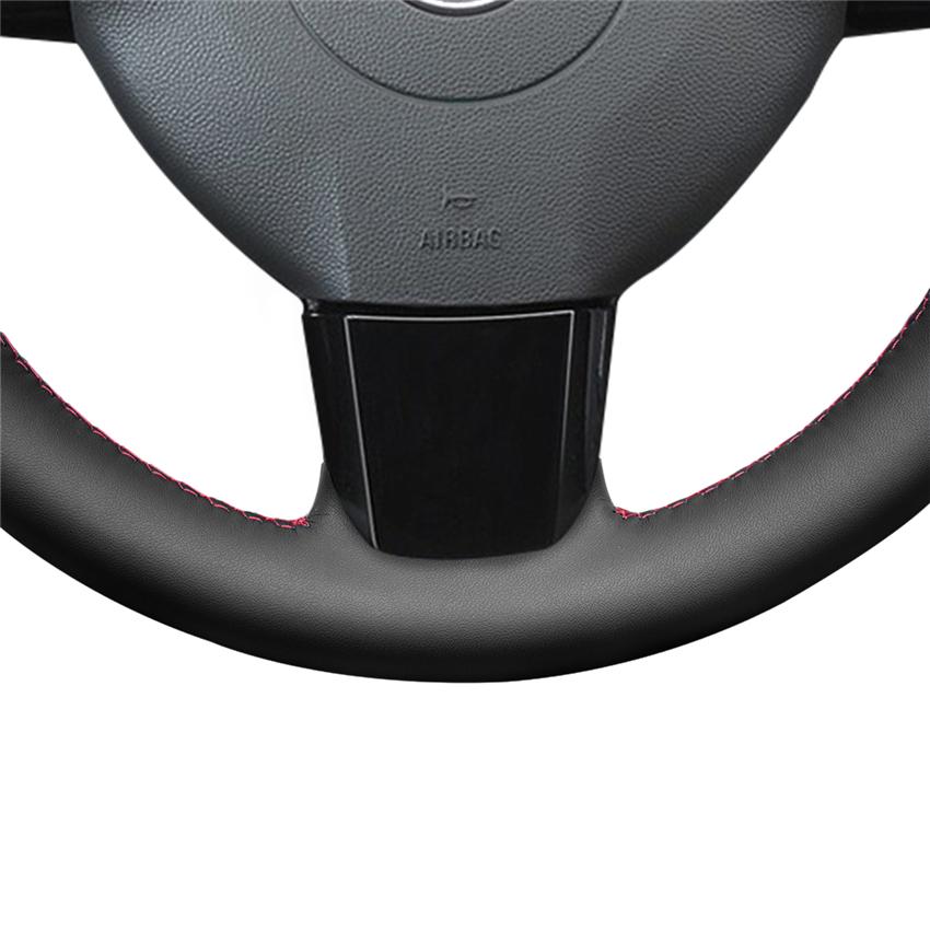Изображение товара: LQTENLEO черная оплетка рулевого колеса из натуральной кожи для Vauxhall Astra 2004-2009 Signum Vectra C 2005-2009 zafлера (B) 2005-2014